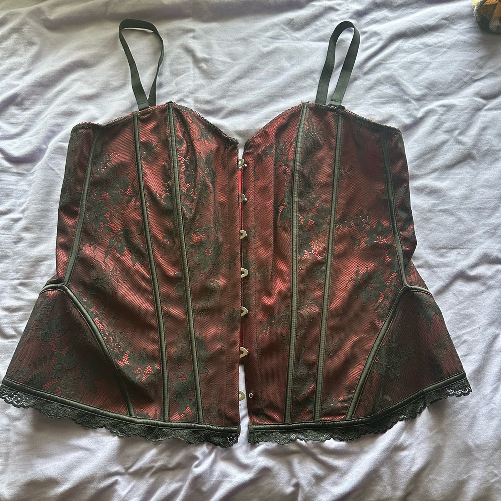 Torrid Red and Black Lace Shapewear Corset
